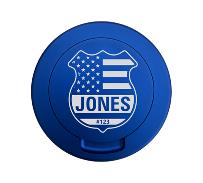 Police Badge With Custom Name/Badge#- Engraved Metal Zyn Tin - Metal Zyn Can